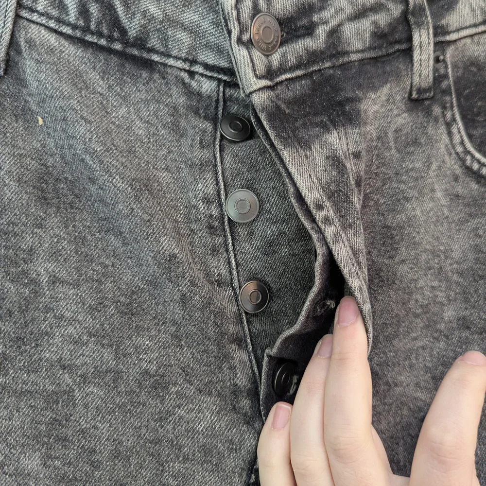 Wild Fable Super High-rise Straight Black Stonewash Jean With Button Fly Size 16 - Picture 4 of 6